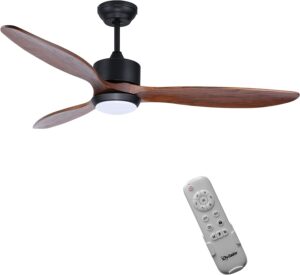 Ovlaim 52 Inch Modern Ceiling Fan with LED Light & Remote Control,