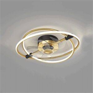 46W LED Ceiling Fan Light, Invisible Bladeless Ceiling Fan with Silent Brass Motor,