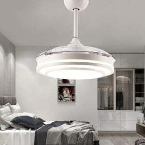 Reversible Retractable Ceiling Fans with LED Light and Remote Control