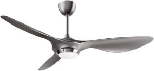 Reiga 52-in Silver Ceiling Fan with Dimmable LED Light Kit Remote Control