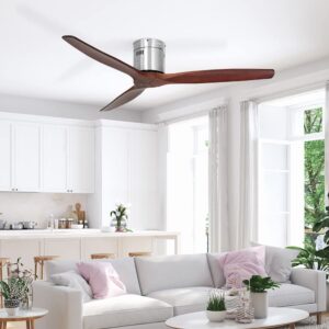 Devanti 52'' Ceiling Fan LED Light Remote Control Wooden Blades Dark Wood